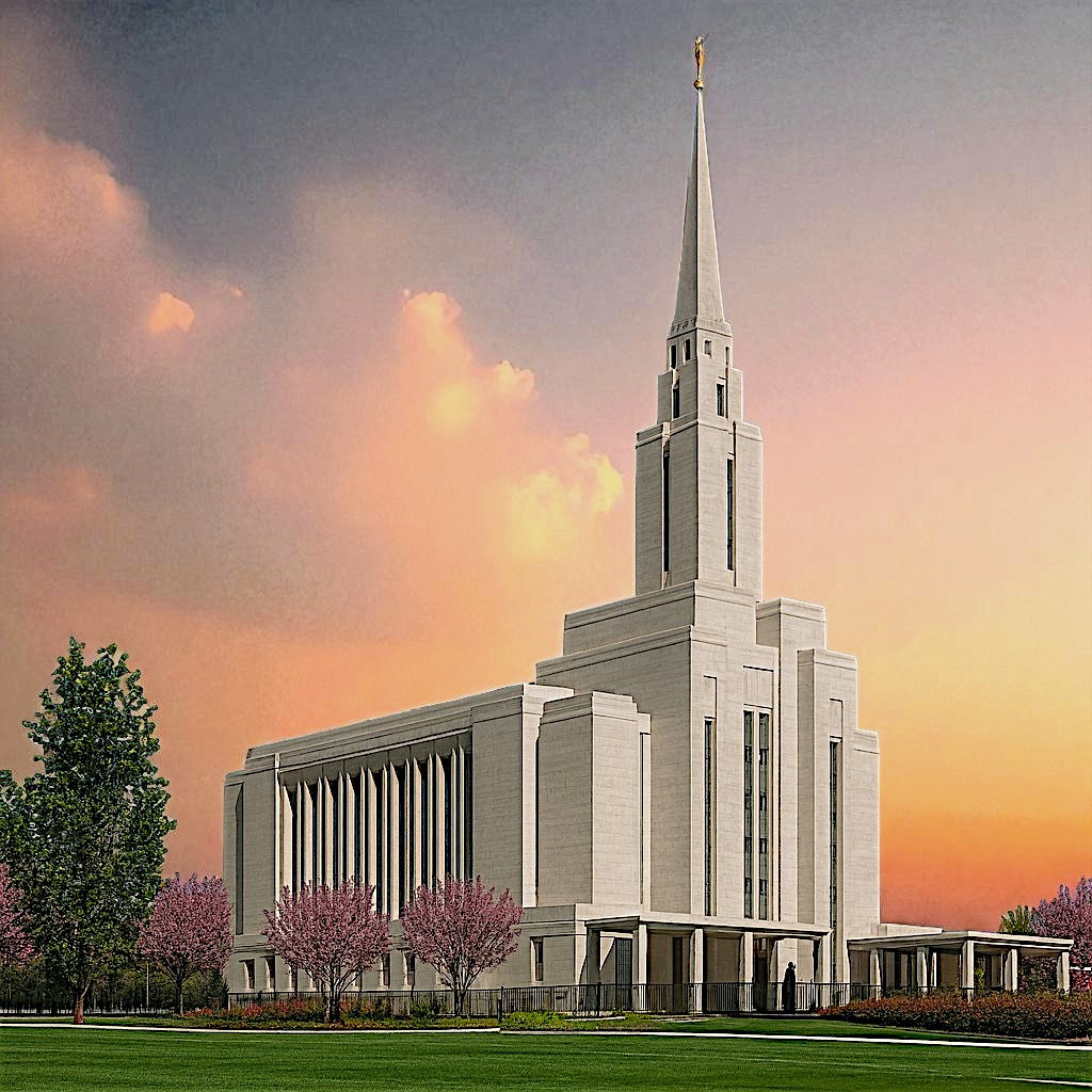 Ocquirrh Mountain Utah Temple Night Light